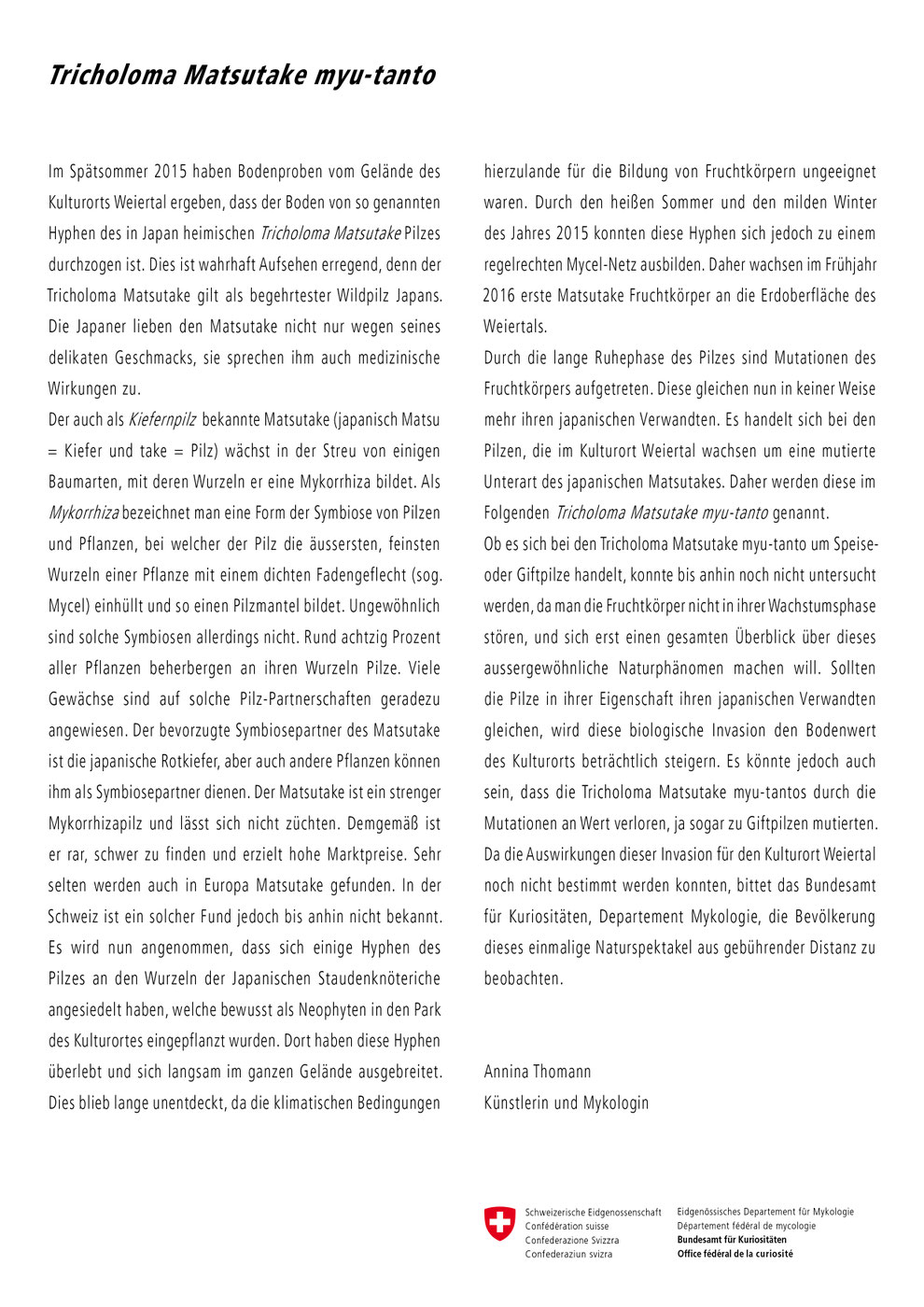 Tricholoma Matsutake Myu-tanto